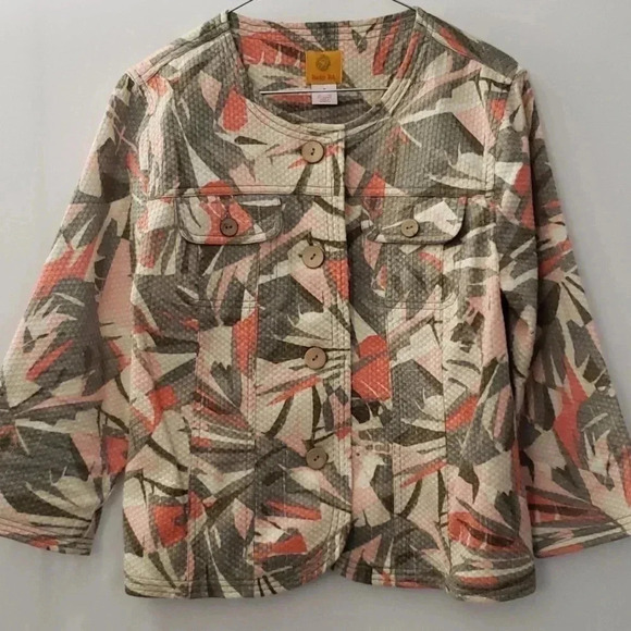 Ruby Rd. | Jacket | Size 8 | Pink, Green, Taupe - Picture 1 of 7